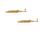 Gold-Tone Two-Layer Clear Crystal Fringe Drop Earring