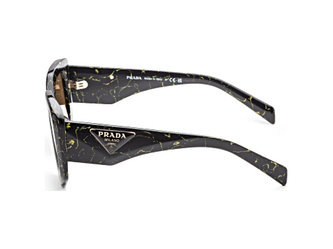 Prada Women's Fashion 52mm Black/Yellow Marble Sunglasses | PR-14ZSF-19D01T