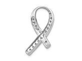 Rhodium Over 14k White Gold Diamond Awareness Pendant