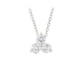 White Lab-Grown Diamond 14k White Gold Pendant With Chain 0.50ctw