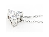 White Lab-Grown Diamond 14k White Gold Pendant With Chain 0.50ctw