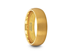 MILLER Gold Plated Tungsten Domed Ring with Brushed Finish 6mm