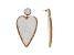 Off Park® Collection, White Seed Beaded Heart Drop Earring.