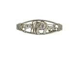 1928 Jewelry Silver Tone Sculpted Ox, Elephant and Goat Animal Brooch