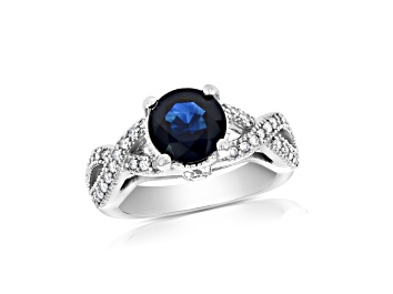 Picture of 2.5ctw Sapphire and Diamond Ring in 14k White Gold