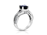 2.5ctw Sapphire and Diamond Ring in 14k White Gold