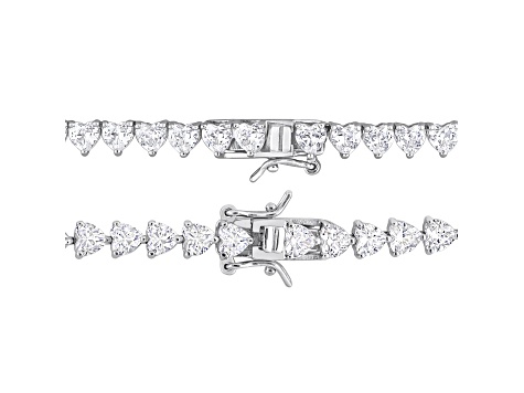 Created White Sapphire Sterling Silver Tennis Necklace and