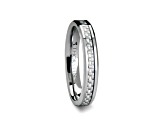 ULTIMUS Tungsten Carbide Ring with Beveled White Carbon Fiber Inlay 4mm