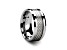 ULTIMUS Tungsten Carbide Ring with Beveled White Carbon Fiber Inlay 10mm