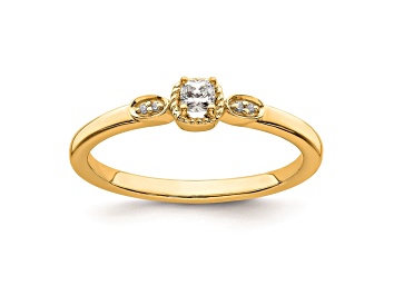 Picture of 14K Yellow Gold Petite Rope Edge Cushion Diamond Ring 0.11ctw