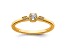 14K Yellow Gold Petite Rope Edge Cushion Diamond Ring 0.11ctw