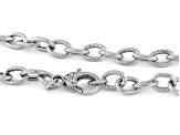 Judith Ripka Rhodium Over Sterling Silver 24" Oval Link Necklace