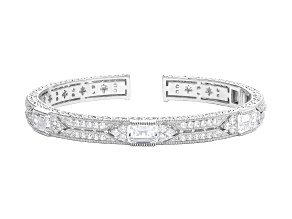 Judith Ripka 12.20ctw Bella Luce® Diamond Simulant Rhodium Over Sterling Silver Cuff Bracelet