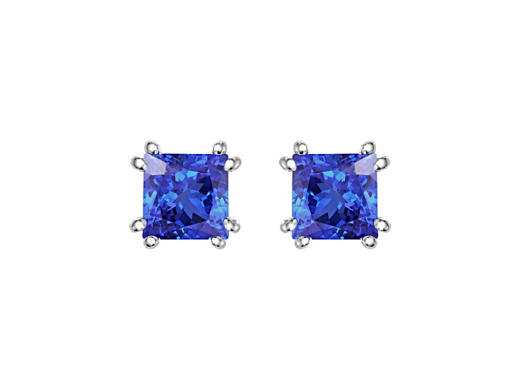Tanzanite Rhodium Over 14k White Gold Earrings 1.28ctw