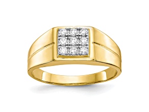10K Yellow Gold Men's Cubic Zirconia Ring
