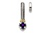 Rhodium Over Sterling Silver Antiqued with 14k Accent Polished Amethyst Chain Slide Pendant