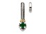 Rhodium Over Sterling Silver Antiqued with 14k Accent Created Emerald Chain Slide Pendant