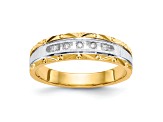 14K Yellow Gold AA Quality Mens Wedding Band