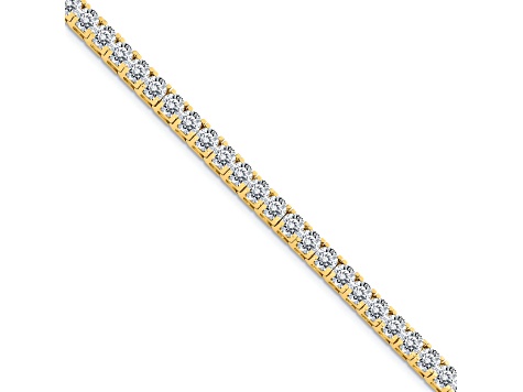 14K Yellow Gold 16.00 ct. Colorless Moissanite 4 Prong Tennis Bracelet