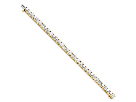 14K Yellow Gold 16.00 ct. Colorless Moissanite 4 Prong Tennis Bracelet