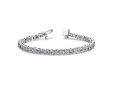 Rhodium Over 14K White Gold 16.00 ct. Colorless Moissanite 4 Prong Tennis Bracelet