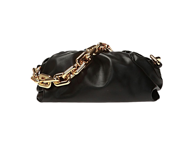 Bottega Veneta The Chain Pouch Black Calfskin Leather
