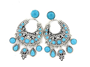 Silver Treasures by Samuel B. Sleeping Beauty Turquoise Sterling Silver Chandelier Earrings