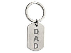 Stainless Steel Brushed Lasered Dad Key Ring