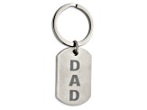Stainless Steel Brushed Lasered Dad Key Ring