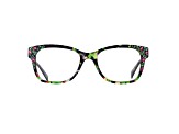 Green Crystal Square Frame Reading Glasses. Strength 1.50