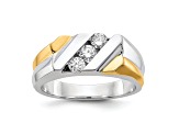 14K Two-tone Yellow and White Gold Lab Grown Diamond SI1/SI2, G H I, Men's Ring