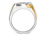 14K Two-tone Yellow and White Gold Lab Grown Diamond SI1/SI2, G H I, Men's Ring