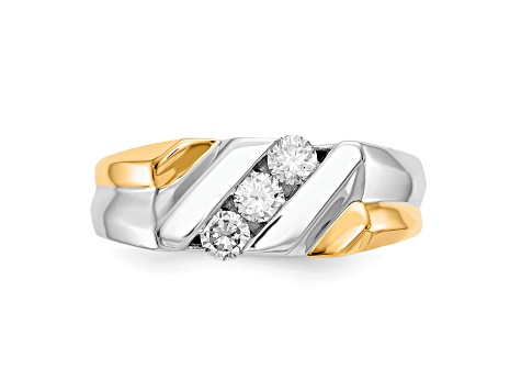 14K Two-tone Yellow and White Gold Lab Grown Diamond SI1/SI2, G H I, Men's Ring