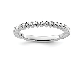 14K White Gold Stackable Expressions Diamond Ring 0.045ctw