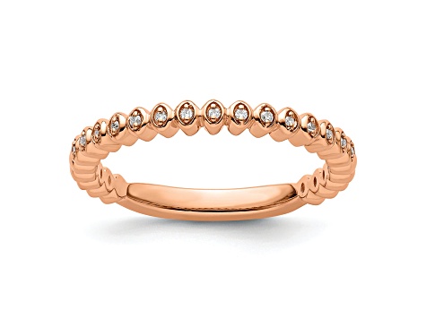 14K Rose Gold Stackable Expressions Diamond Ring 0.045ctw