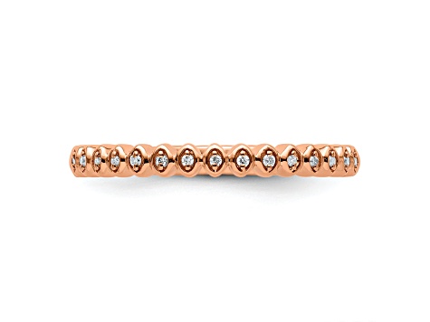 14K Rose Gold Stackable Expressions Diamond Ring 0.045ctw