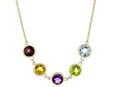 Multi-Gem 14k Yellow Gold 17" Necklace 4.65ctw