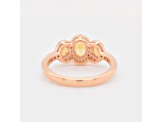 Oval Citrine and Cubic Zirconia 14K Rose Gold Over Sterling Silver Ring