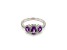 Oval Amethyst and Cubic Zirconia Rhodium Over Sterling Silver Ring
