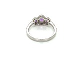 Oval Amethyst and Cubic Zirconia Rhodium Over Sterling Silver Ring