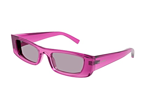 Saint Laurent Pin Rectangle Frame / Violet Lenses Sunglasses 