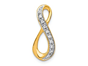 Rhodium Over 14K Yellow Gold with White Rhodium 1/20ct. Diamond Infinity Chain Slide Pendant