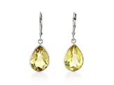 Lemon Pear Shape Quartz Sterling Silver Earrings 9ct