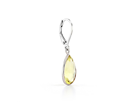 Lemon Pear Shape Quartz Sterling Silver Earrings 9ct