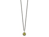 Sterling Silver Antiqued with 14K Accent Peridot Necklace