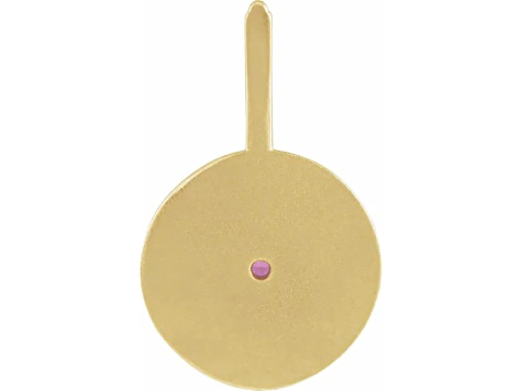 14K Yellow Gold Pink Rhodolite and White Diamond Pisces Zodiac Symbol Pendant.