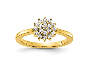 14K Yellow Gold Lab Grown Diamond SI1/SI2, G H I, Cluster Ring