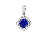 14K White Gold Tanzanite and Diamond Pendant 1.64ctw