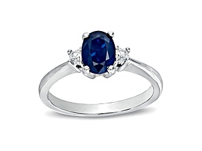 0.78ctw Sapphire and Diamond Ring in 14k White Gold