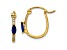10k Yellow Gold 9/16" Diamond and 0.34ctw Sapphire September Birthstone Hinged Hoop Earrings